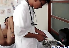 Asian MD giving rimjob to patient
