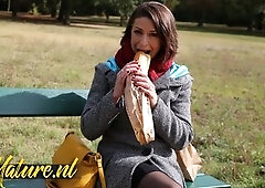 Elegant French mother I'd like to fuck Anya with her stylish look and hawt nylons meets a stranger in the park and entreats for anal. The concupi