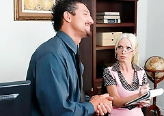 Sexy Blonde Nikki Benz fucks her boss