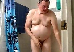 Shower, padre voyeur, prepuce