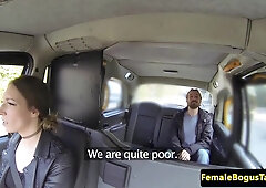 Woman taxi driver fucking a poor client