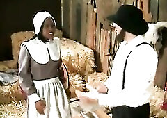 Amish farmer analyses a ebony maid