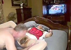 Old Married Stud Bang Sexy Granny Lalin girl In Red Corset