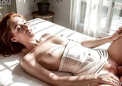 A slim redhead floozy dragged me to her abode so I could bang her. [AI]