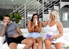 Naked And Fearless Part 1: Lesbian Prelude to Threesome with Latina Luna Star and Buxom Blonde Jenna Starr