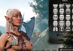 Baldur's Gate three Game Beginning - Character Creation with Nudity