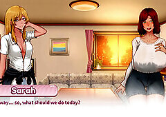 Married wife with huge boobs cheats on her husband with futa, handjob, and cumshot