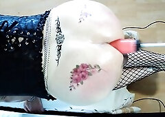 Crossdresser Selena Gets Drilled Hard In The Booty By Machine Video three