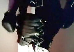 Leather Chastity Thrall Jerk-Off