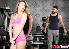 Teen 18+ Saved From Annoying Guys And Then Licked By A Gym - Nina Dolci