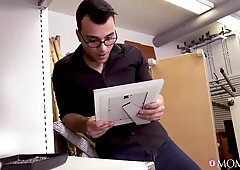 Caught fingering and disciplined by his squirting milf manager - mom sex