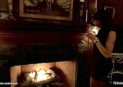 Big cock TS gets blowjob from date