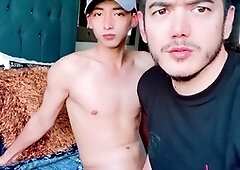 Slim guy enjoys his inaugural anal experience with overwhelming pleasure in my room