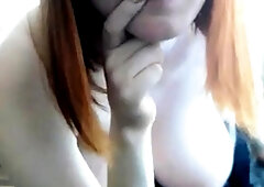 Redhead French Amateur With Big Boobs On Webcam