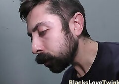 Black hunk sperms creepy whiteys mouth