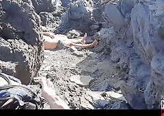 Milking off on a Naturist Beach