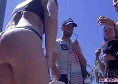 Phat Ass Bikini Beach Babe Walking Down The Street