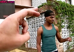 Interracial tattooed stud fucks nubian asshole for cash