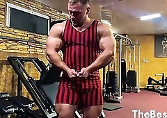 Muscle Red Thong And Boots