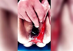 Soaked Red Pantie Play
