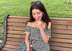 Picked up a cute babe on the street and fucked her in the booty with friends