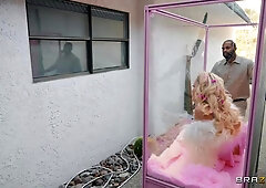 All Dolled Up Double Trouble: Threesome Orgy with Blonde MILFs Julie Cash, Savannah Bond, and David Lee