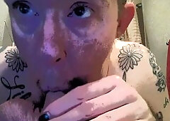 FTM Oral Packer, Filthy Blow job, Spit, Eye Contact