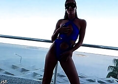 Part 1. Stranger meets Candy Longing in the pool and screws her in the hotel. Fellatio, creampie