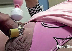 The little sissy weenie has to suffer another time and this time that guy gets a spiked ring and is made lewd so that the spikes drill nicely into the