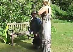 Beautiful English mistress spanks Australian guy