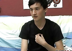 Twink interviewed before he strips and works his ass