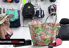 Suspected Milf With Enormous Tits Gets Deep Cavity Searched In The Backroom