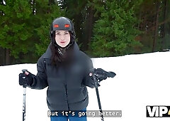 Brunette Fucks A Stranger While Her Broke Boyfriend Watches On Christmas