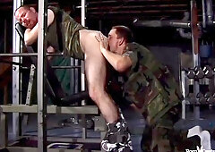 Two Concupiscent Soldiers Have A Sneaky Plow In The Gym