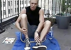 College slut shows you his nice feet