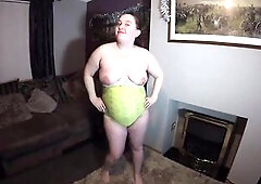 Mamma Haley showing off her large mother I'd like to fuck breasts and booty dancing in Swimsuit