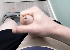 Red-Hot Uncircumcised Youngster in Boxer Cutoffs Jerks with Close Ups (high Concentrate)