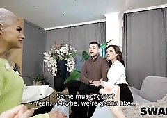 SWAP4K. A massive penis banged two Colombian cuties in a exchange wives