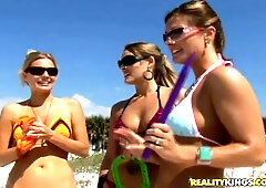 Beach Babes in Bikini - lesbian threesome with Kristen Cameron