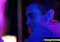 Amazing big tit shemale blonde slut seduces young boy a