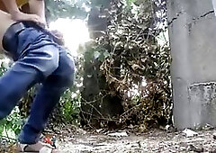 Ladies were peeing in the forest, not knowing that someone was watching them with a smile