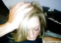 I see my gf sucking one large dong