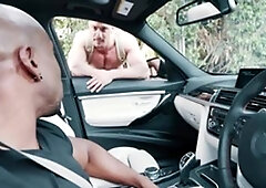 NoirMale - Shaved ebony hitchhiker Max Konnor & Skyy Knox rimjob in HD
