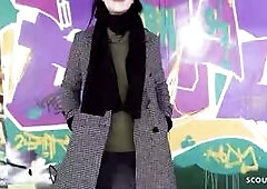 GERMAN SCOUT - Black Hair PAWG Glasses Girl Melli Venom Pick Up for First Casting Fuck in Berlin