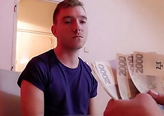 Timid blond-haired guy turns out to be a total slut