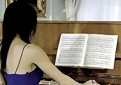 During the time that the student practices the piano, the music teacher shares an private pont of time with his ally on the daybed, creating a secreti