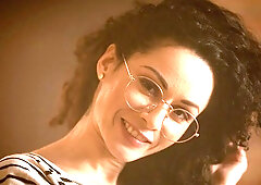 Frizzy haired Stacy Bloom getting fucked in the office