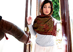 Hijab teen getting some ebony meat