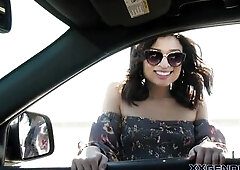 Excited trans playgirl gets butt plowed and gives head and gets spunk fountain