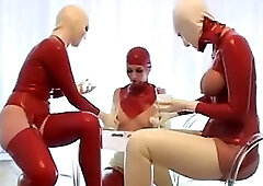Big Nipple Lesbian Latex Slave!!!!!!!
